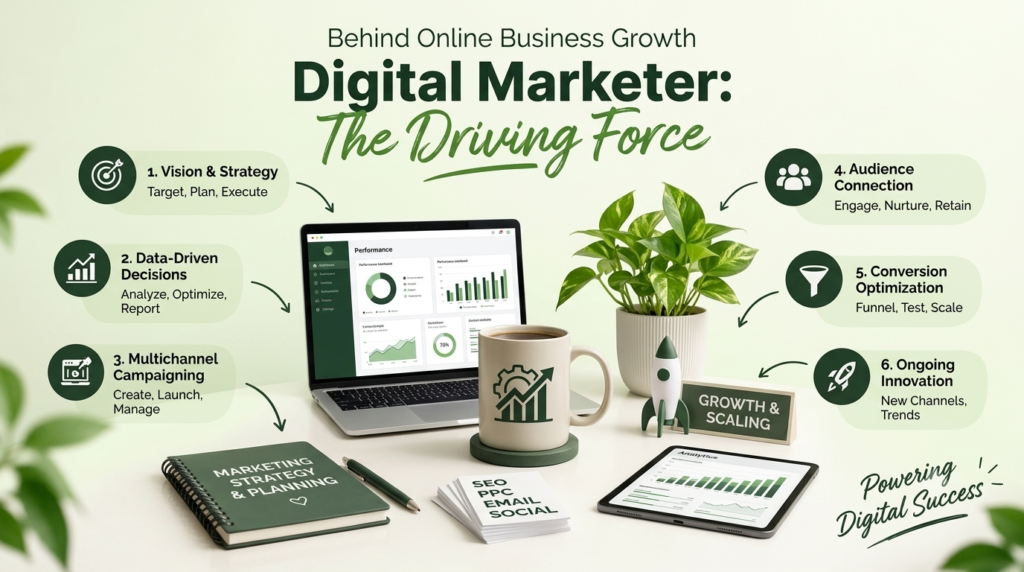 Behind Online Business GrowthDigital Marketer: The Driving Force gemini generated image 4phwey4phwey4phw